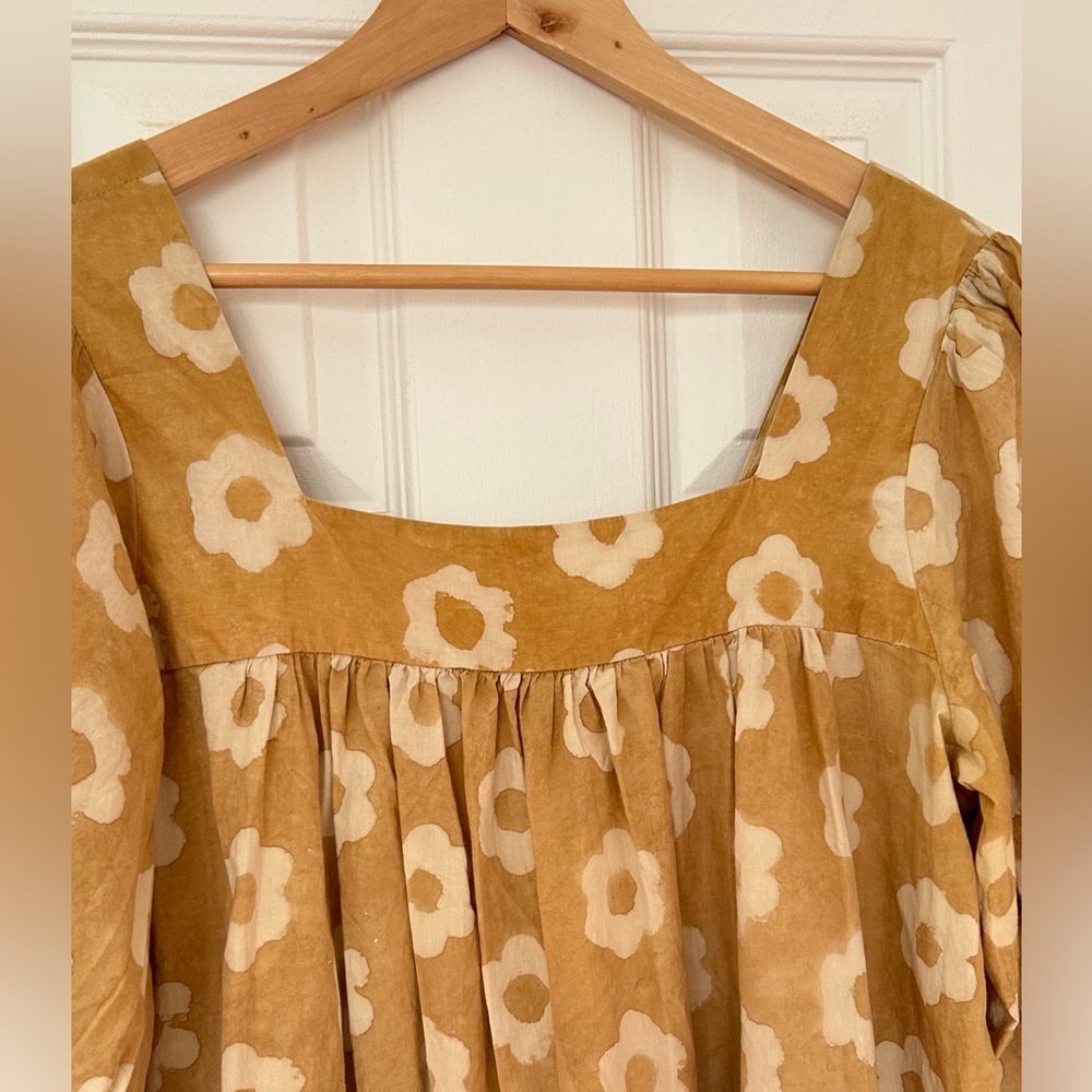 Christy Dawn Mustard Floral Long Sleeve Maxi Dress - Picture 3 of 4